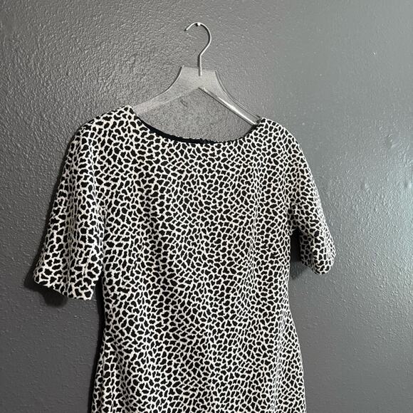 Maggy London Black & White Spotted Midi Sheath Dress Size 8 - Picture 4 of 6